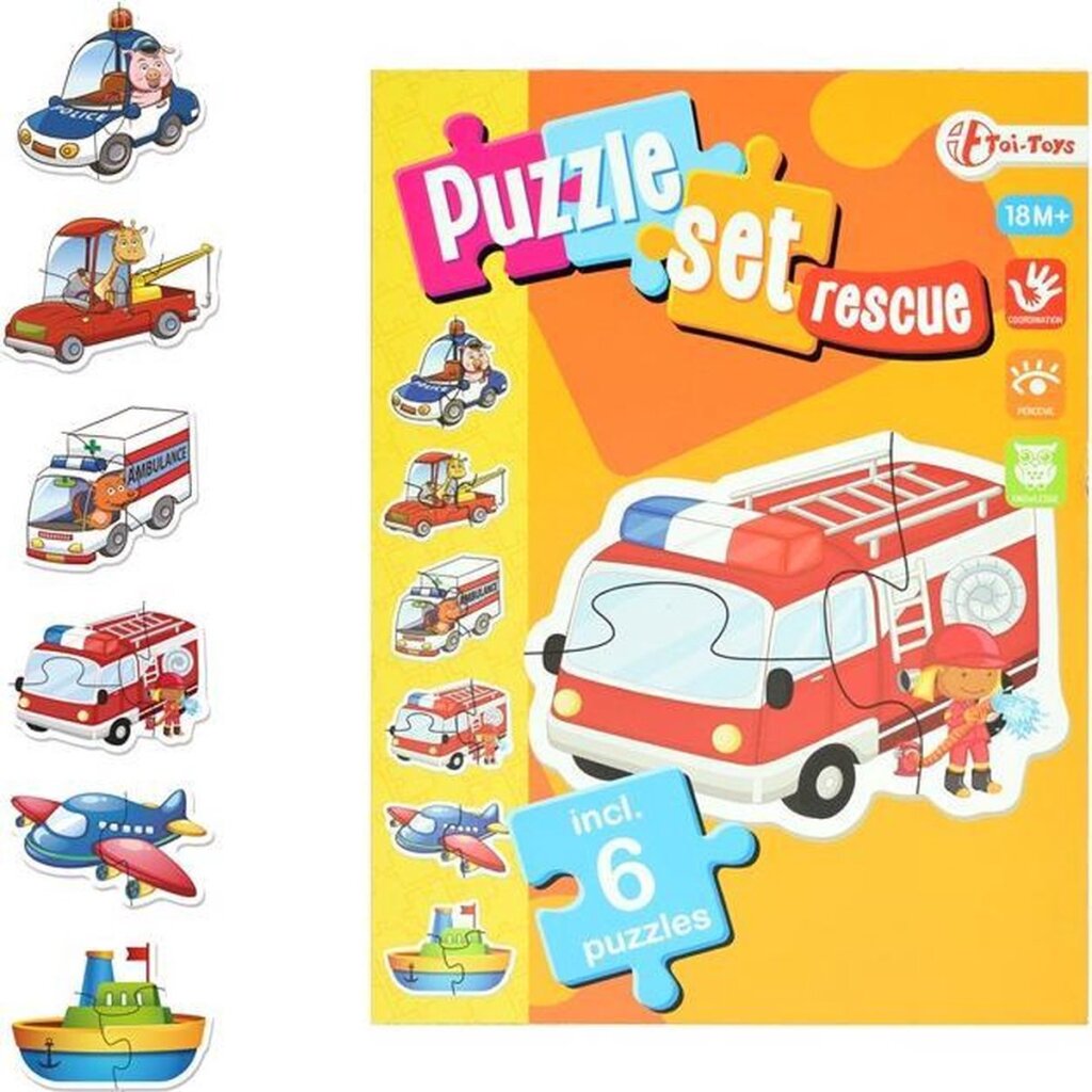 TOI-TOYS joue des services de puzzle Services d'urgence en carton junior 15 pièces