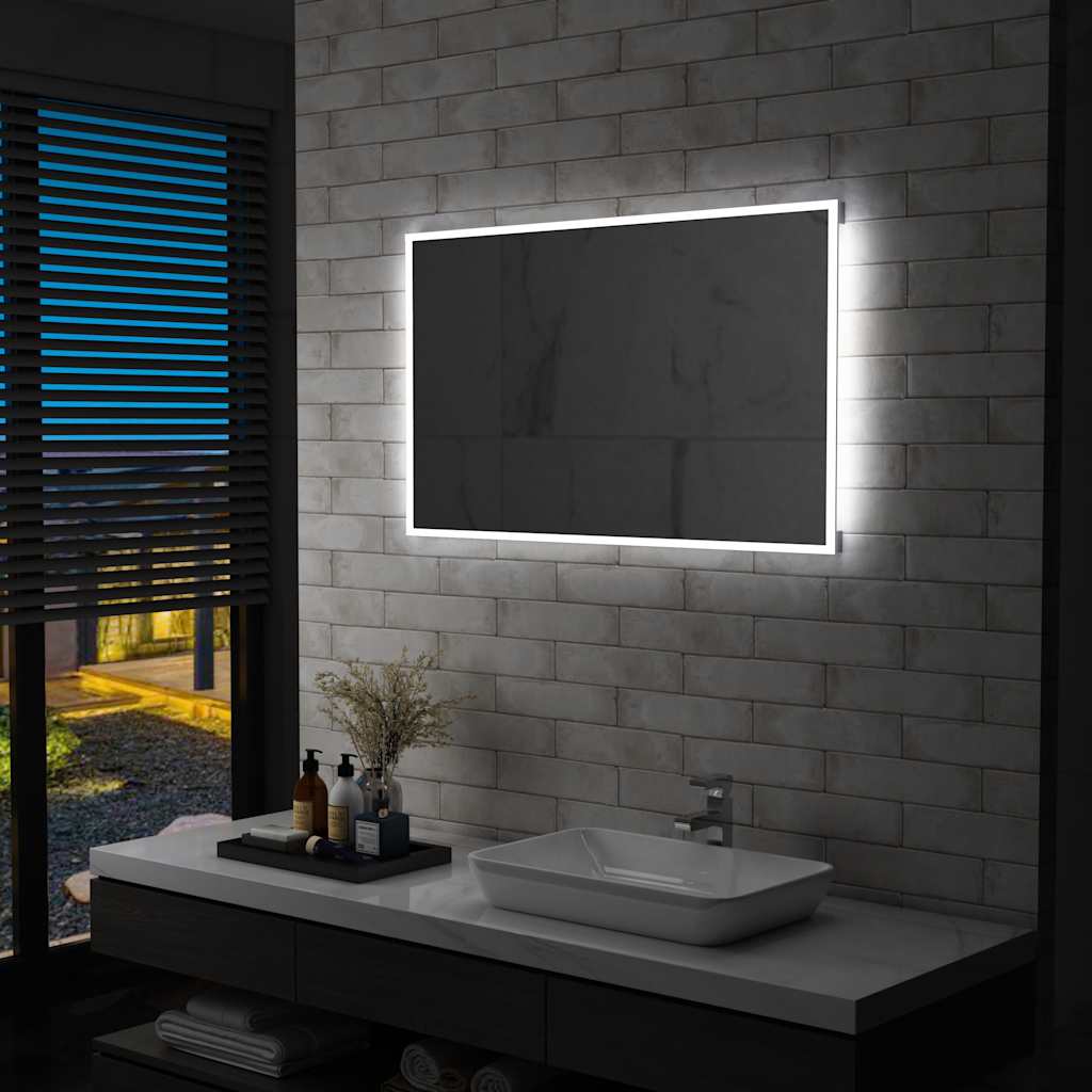 Miroir de salle de bain Vidaxl LED de 100x60 cm