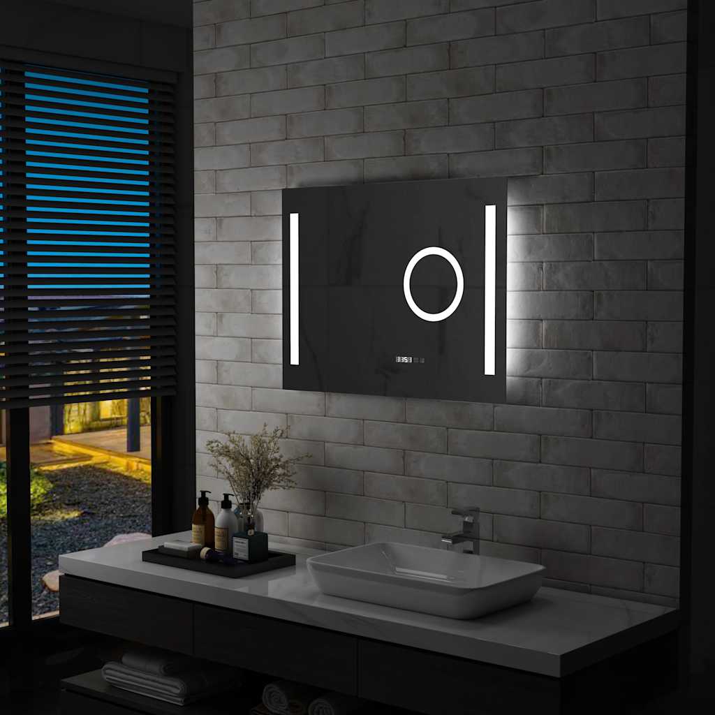 Miroir de salle de bain Vidaxl LED avec capteur tactile 80x60 cm