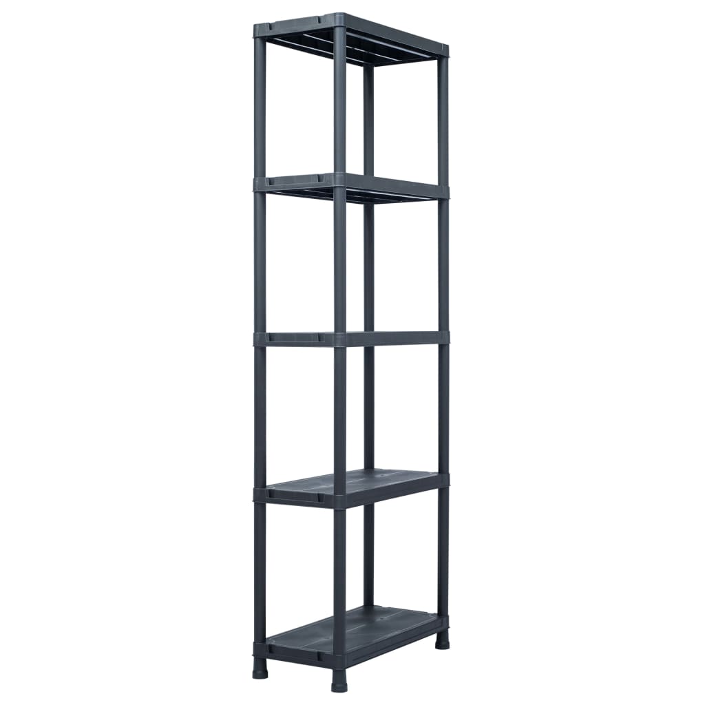 Rack de stockage Vidaxl 125 kg 60x30x180 cm en plastique noir