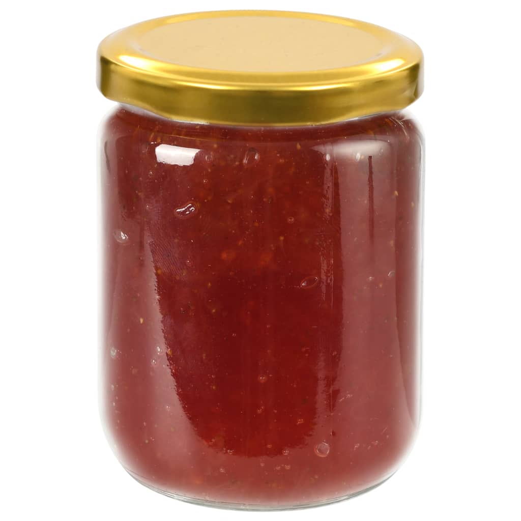 Vidaxl Jam Jars avec couvercles colorants en or 48 PCS 230 ml de verre
