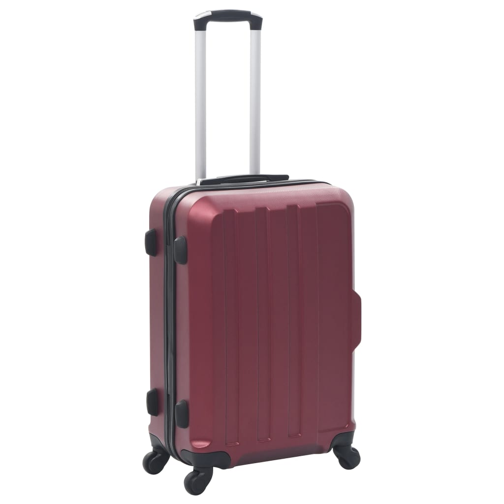 Vidaxl en 3 parties bagages durs ensembles abs wijnrood