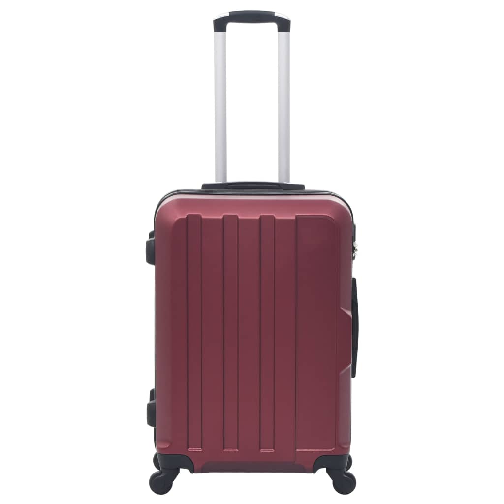 Vidaxl en 3 parties bagages durs ensembles abs wijnrood