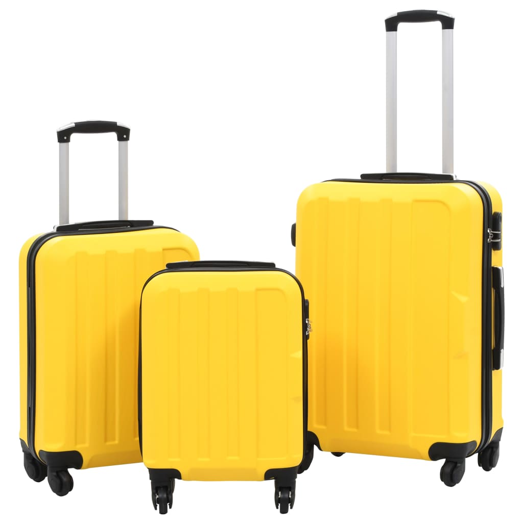 Vidaxl en 3 parties à bagages durs Set Abs Geel