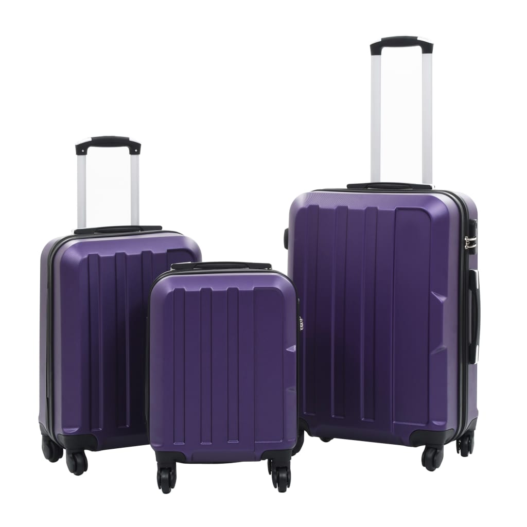Vidaxl en 3 parties bagages durs set abb purple
