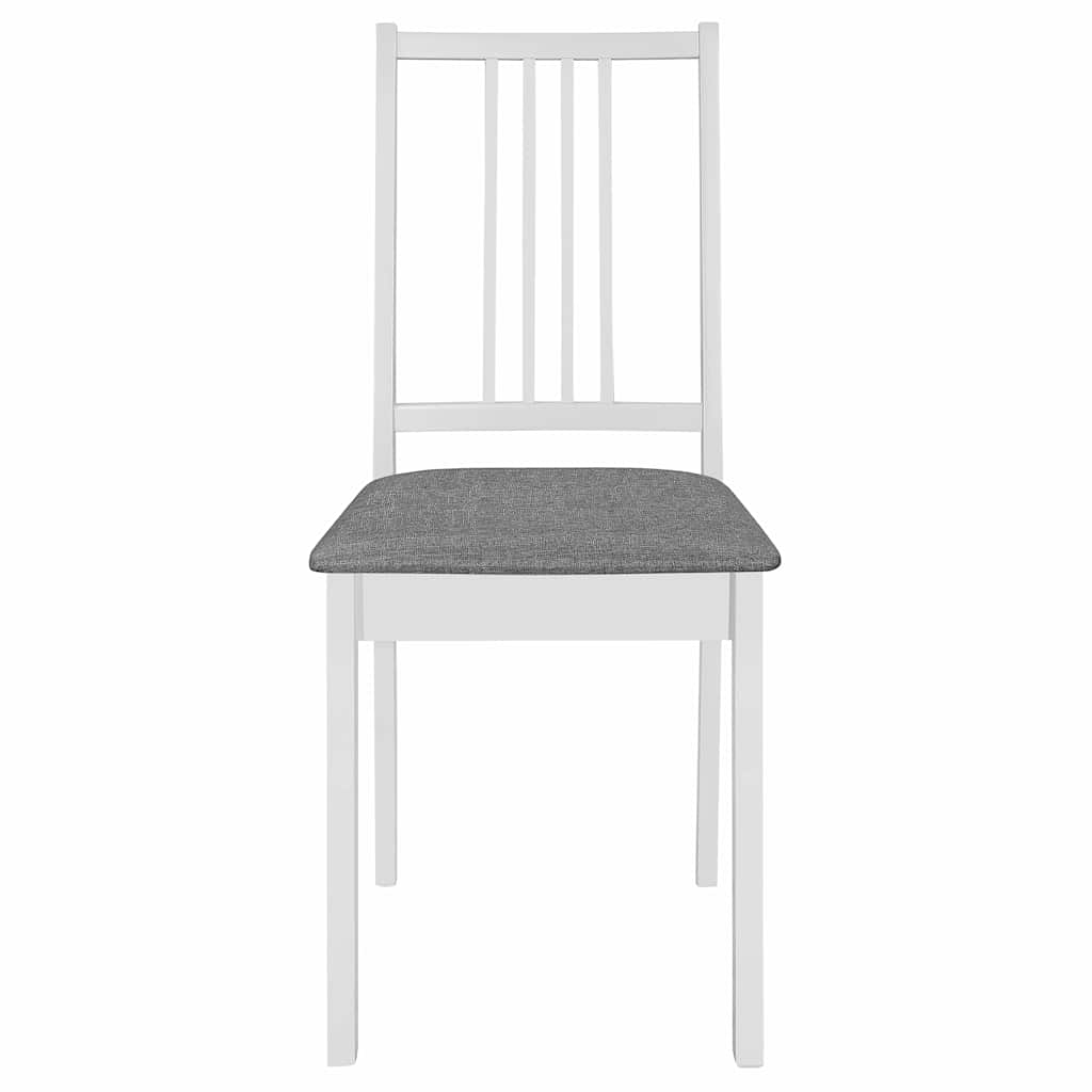 Vidaxl eetkamerstoelen met kussens 2 st massief hout wit