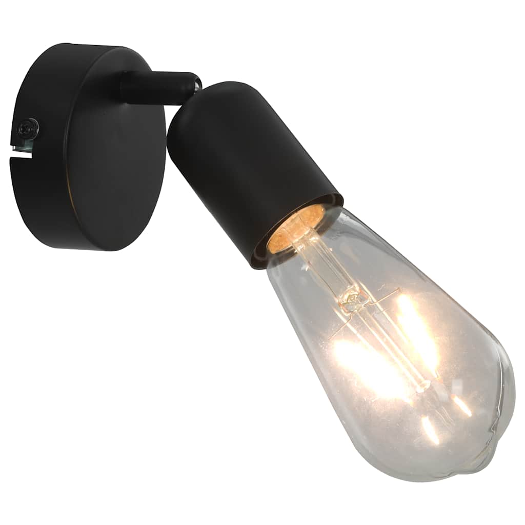 Vidaxl Spotlights 2 ST avec filament Pears 2 W E27 Black