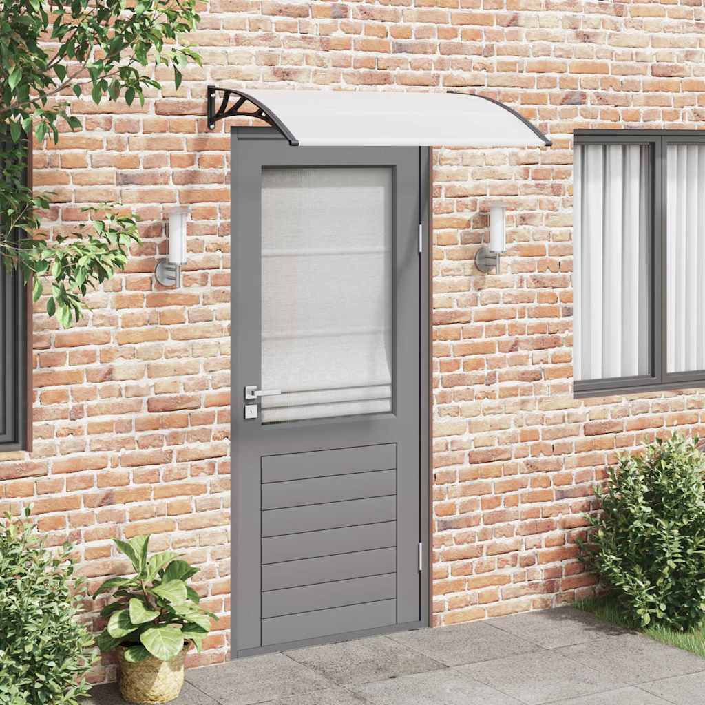 Vidaxl Door auvent 120x75 cm pc noir et transparent