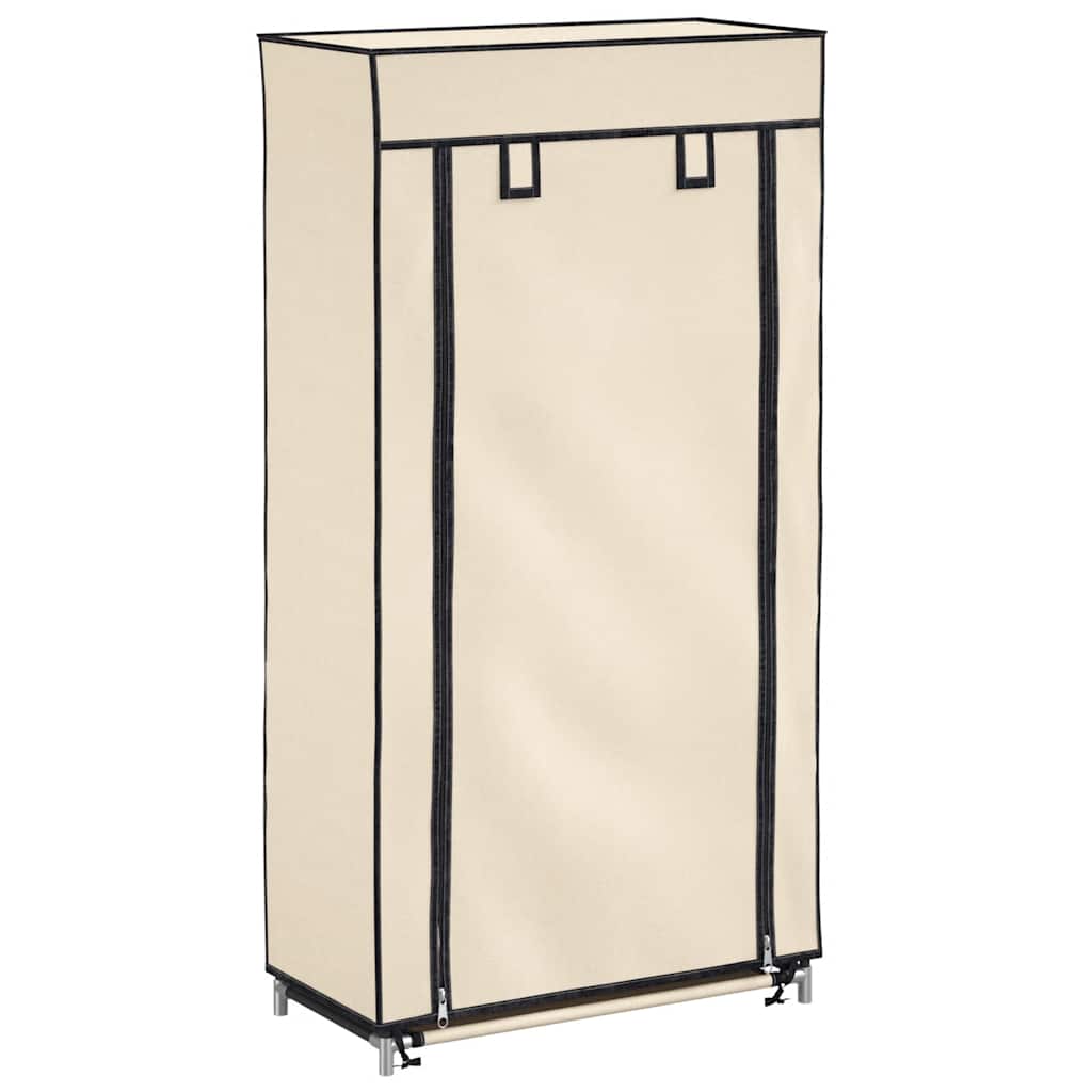 Armoire à chaussures Vidaxl avec couvercle 58x28x106 cm Crème en tissu