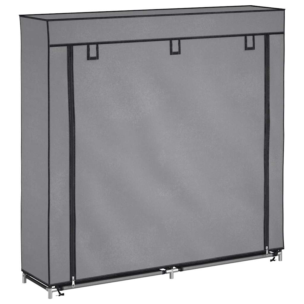 Armoire à chaussures Vidaxl avec couvercle 115x28x110 cm Gris de tissu
