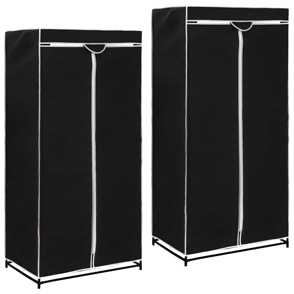 Vidaxl kledingkasten 2 st 75x50x160 cm zwart