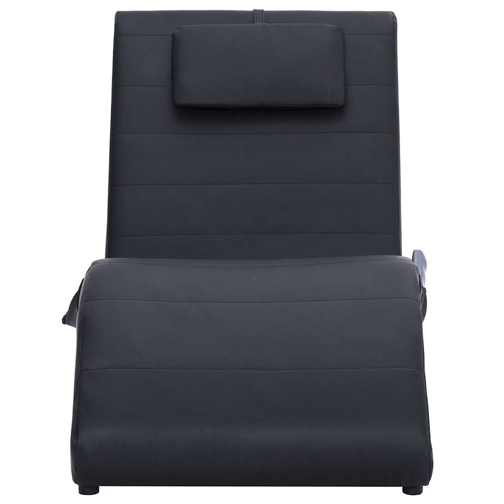 Vidaxl massage chaise longue met kussen kunstleer zwart