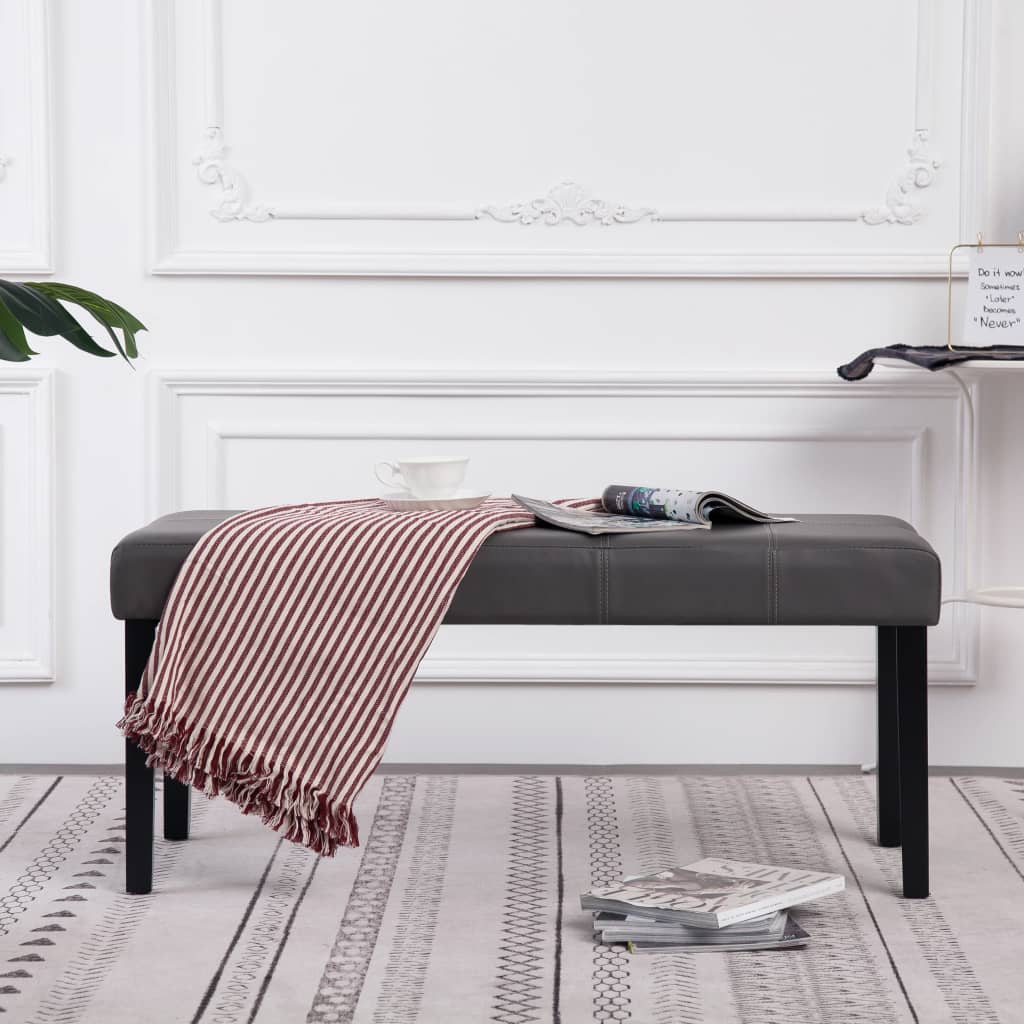 Vidaxl bankje 106 cm kunstleer grijs
