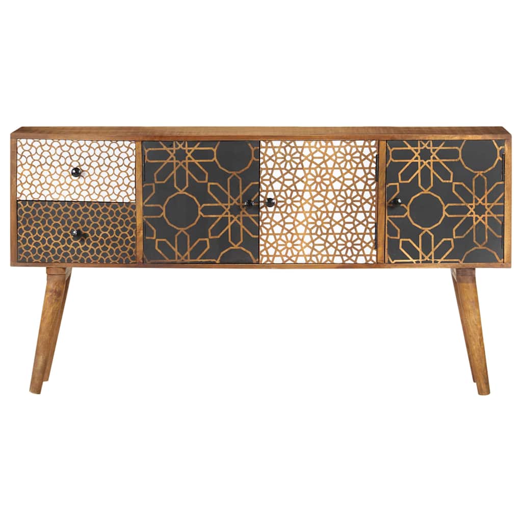Vidaxl dressoir met geprint patroon 130x30x70 cm massief mangohout