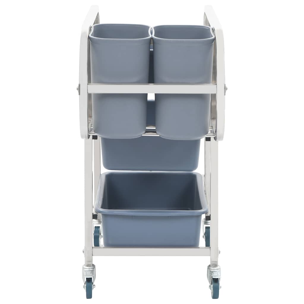 Vidaxl keukenwagen met kunststof containers 82x43,5x93 cm