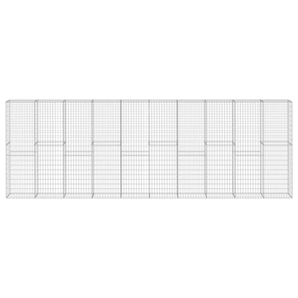 Mur de schanskorf Vidaxl avec couvercles 600x30x200 cm en acier galvanisé