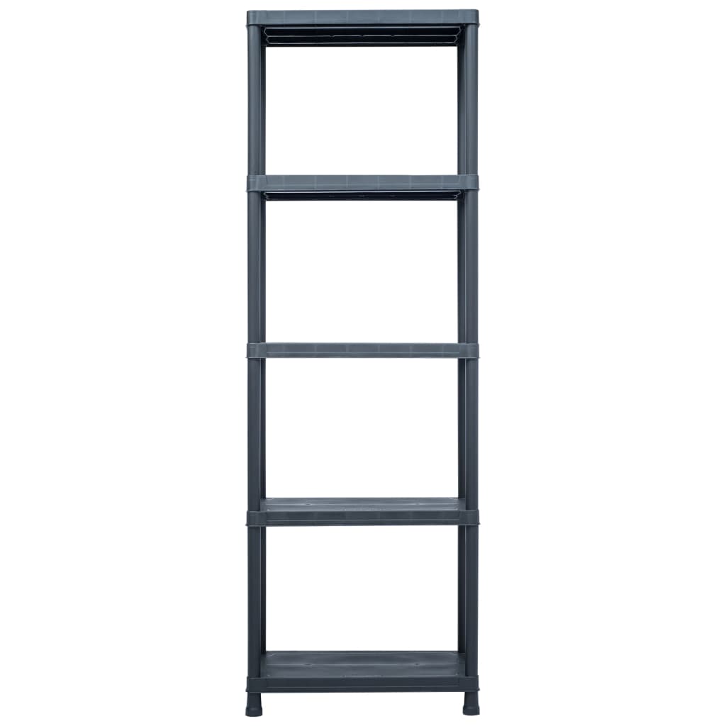 Racks de rangement Vidaxl 2 PCS 125 kg 60x30x180 cm Plastique noir