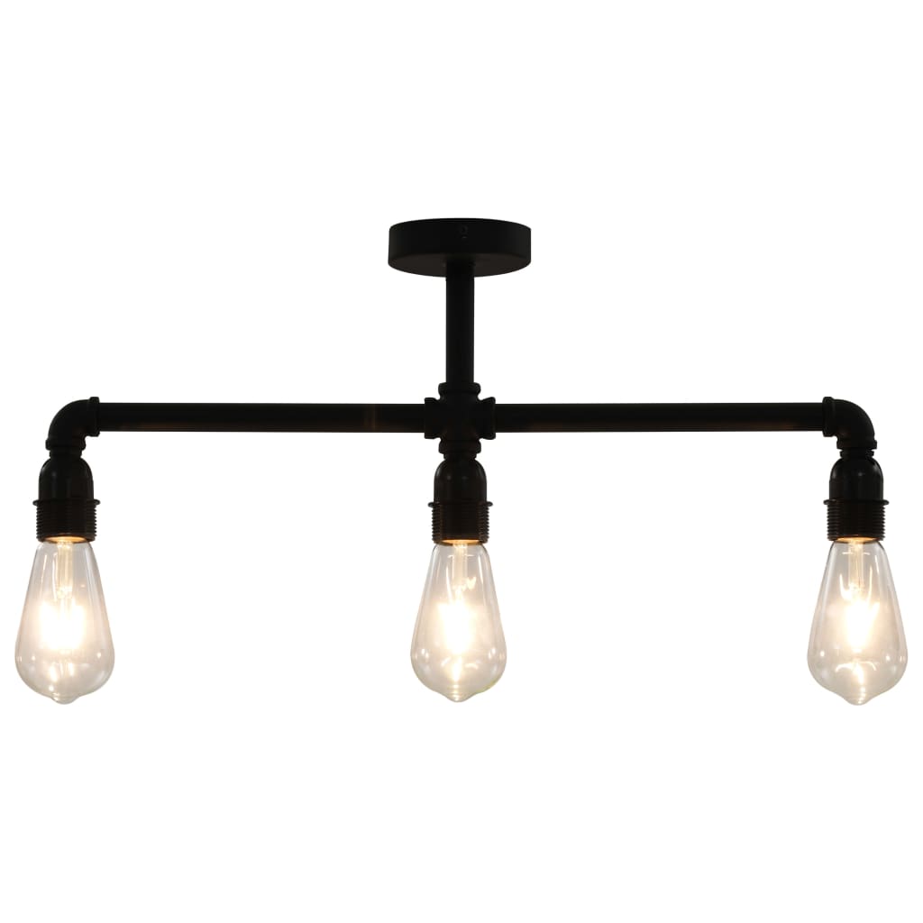 Vidaxl Plafond lampe 3xe27 noir