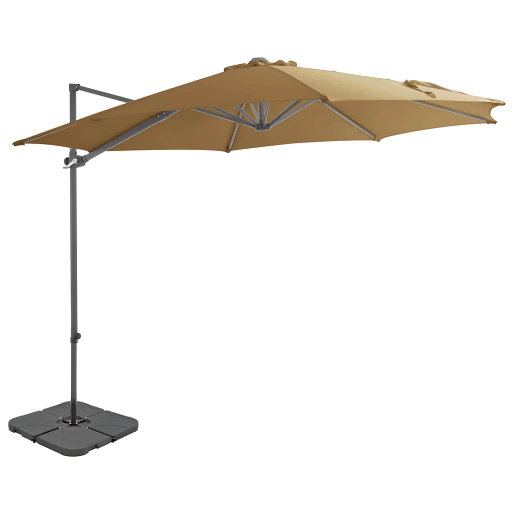Parasol vidaxl avec taupe de base portable