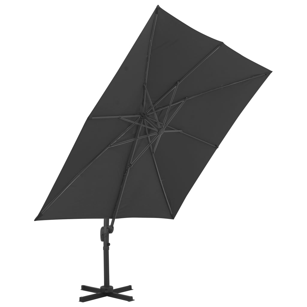 Parasol vidaxl avec base portable d'anthracite