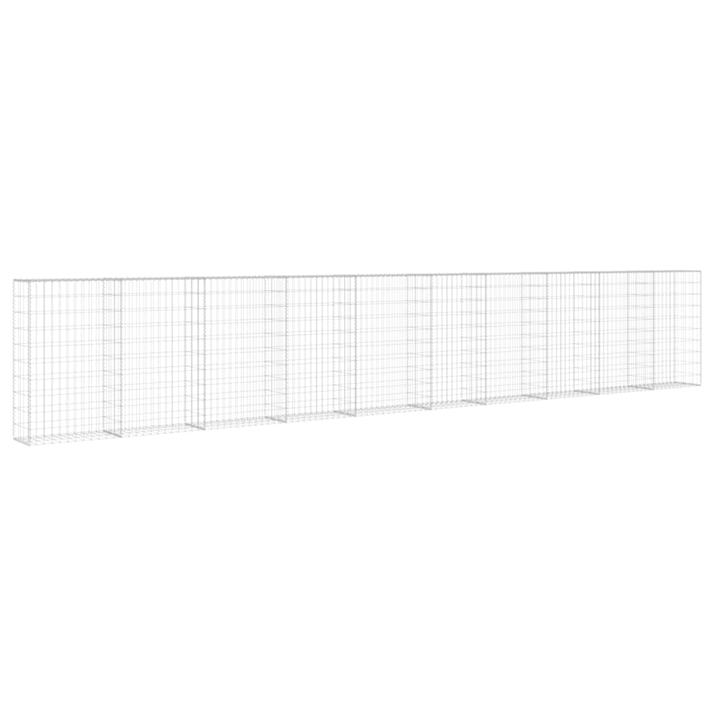 Mur Vidaxl Schanskorf avec couvercles 600x30x100 cm en acier galvanisé