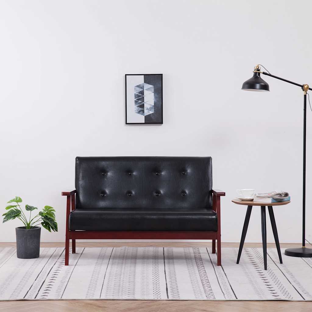 Vidaxl tweezitsbank kunstleer zwart