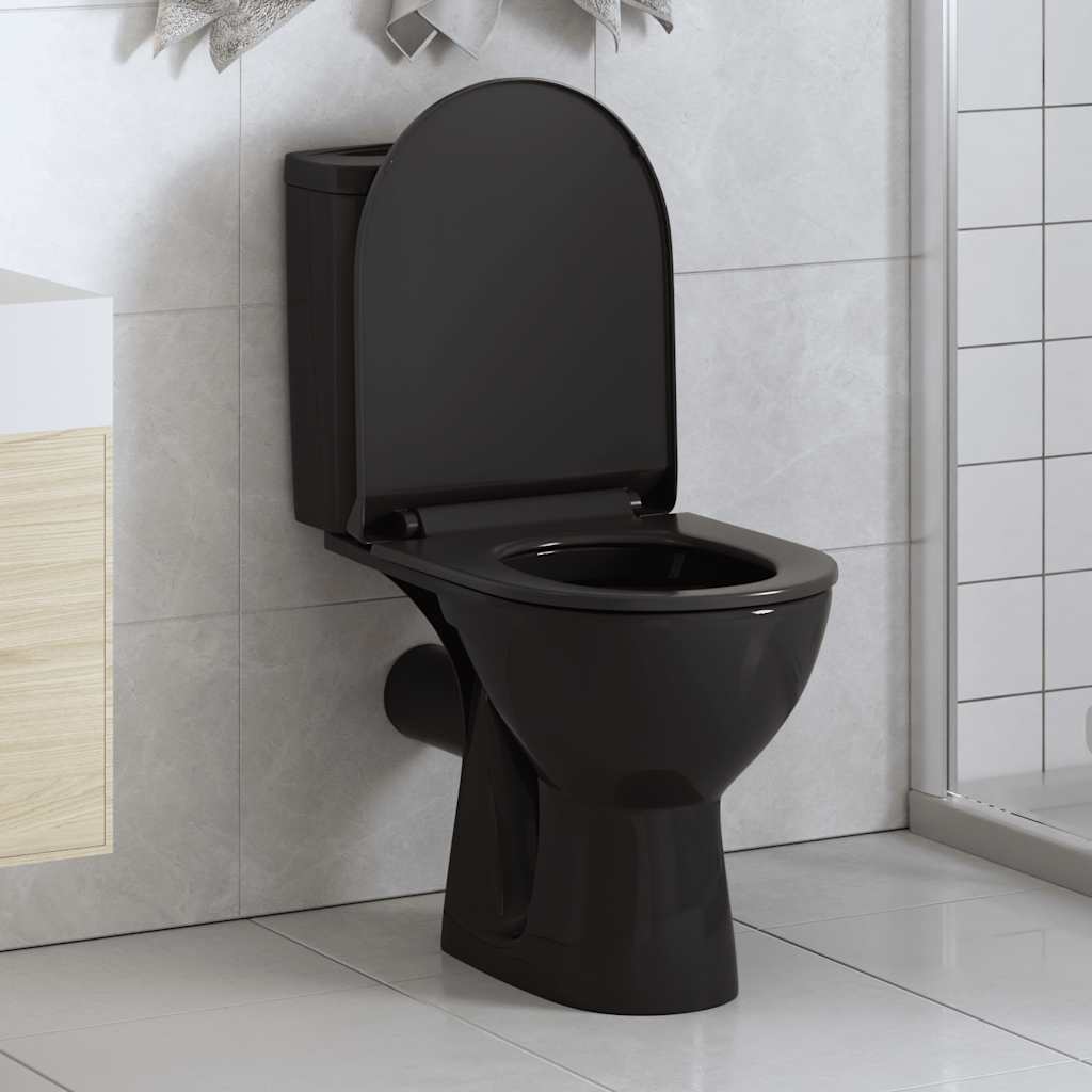 Vidaxl Woilet Siège-Soft-Close avec design à libération rapide noir