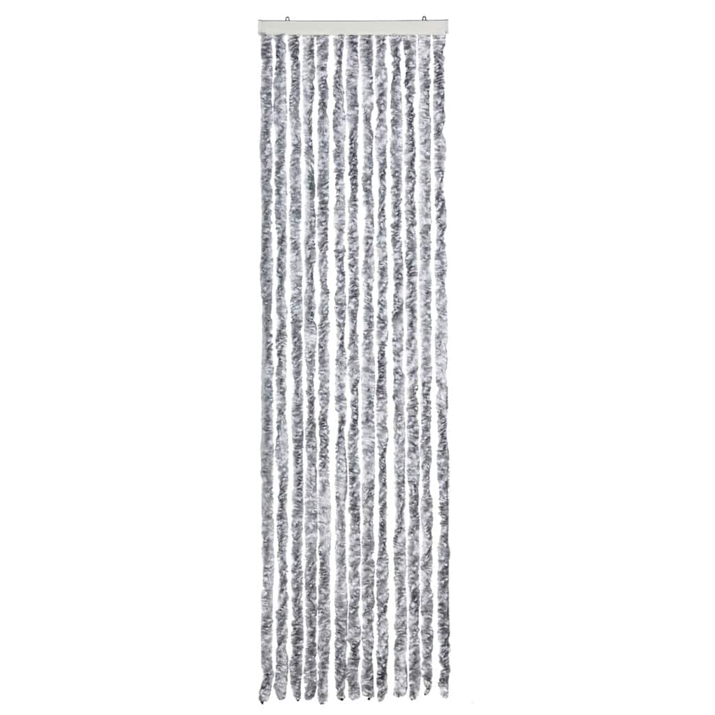 Vidaxl Fly Curtain 56x185 cm chenille blanche et gris