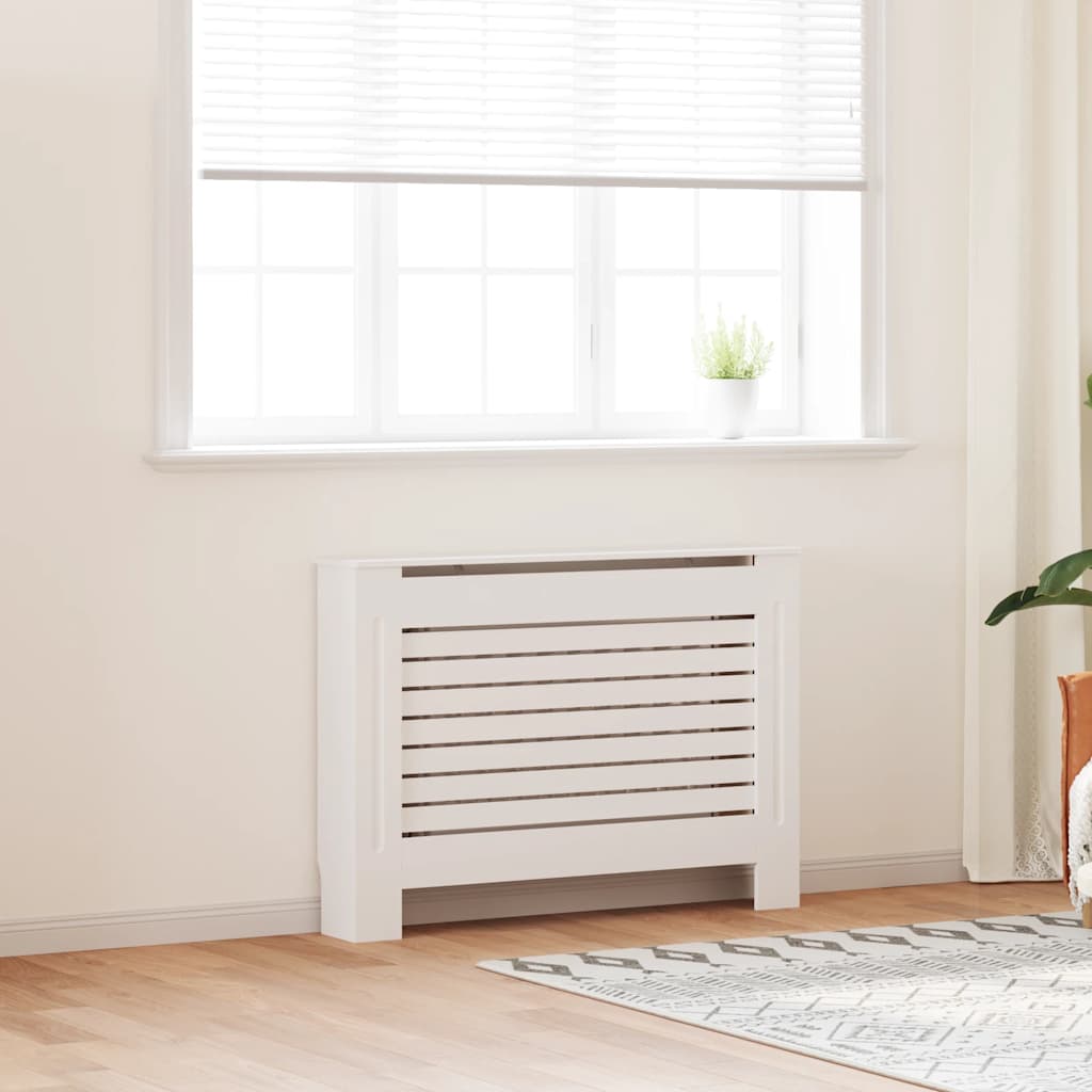 Construction de radiatorom vidaxl 112x19x81,5 cm mdf blanc