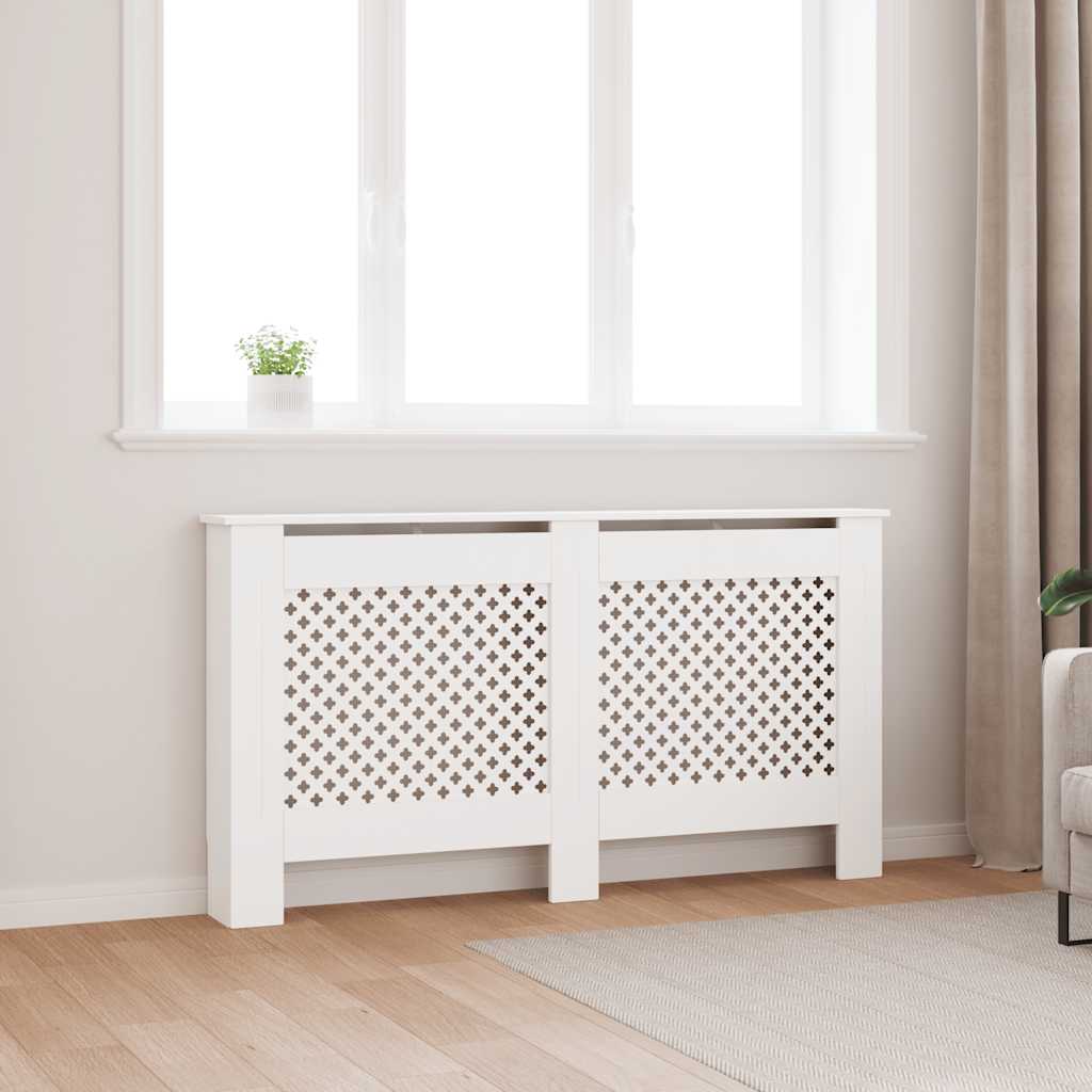 Construction de radiotorom vidaxl 152x19x81,5 cm mdf blanc