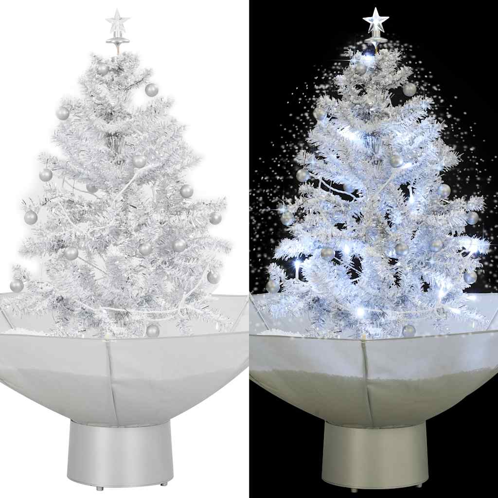 Vidaxx Sapin de Noël enneigé avec pied de parasol 75 cm blanc