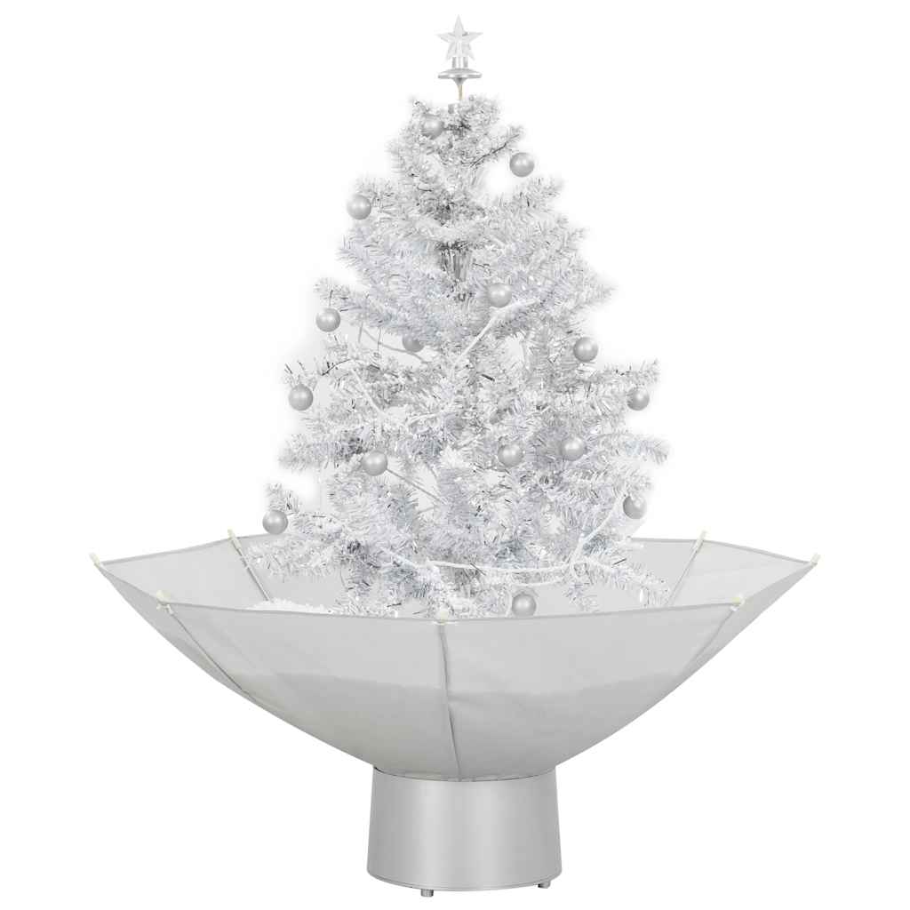 Vidaxx Sapin de Noël enneigé avec pied de parasol 75 cm blanc