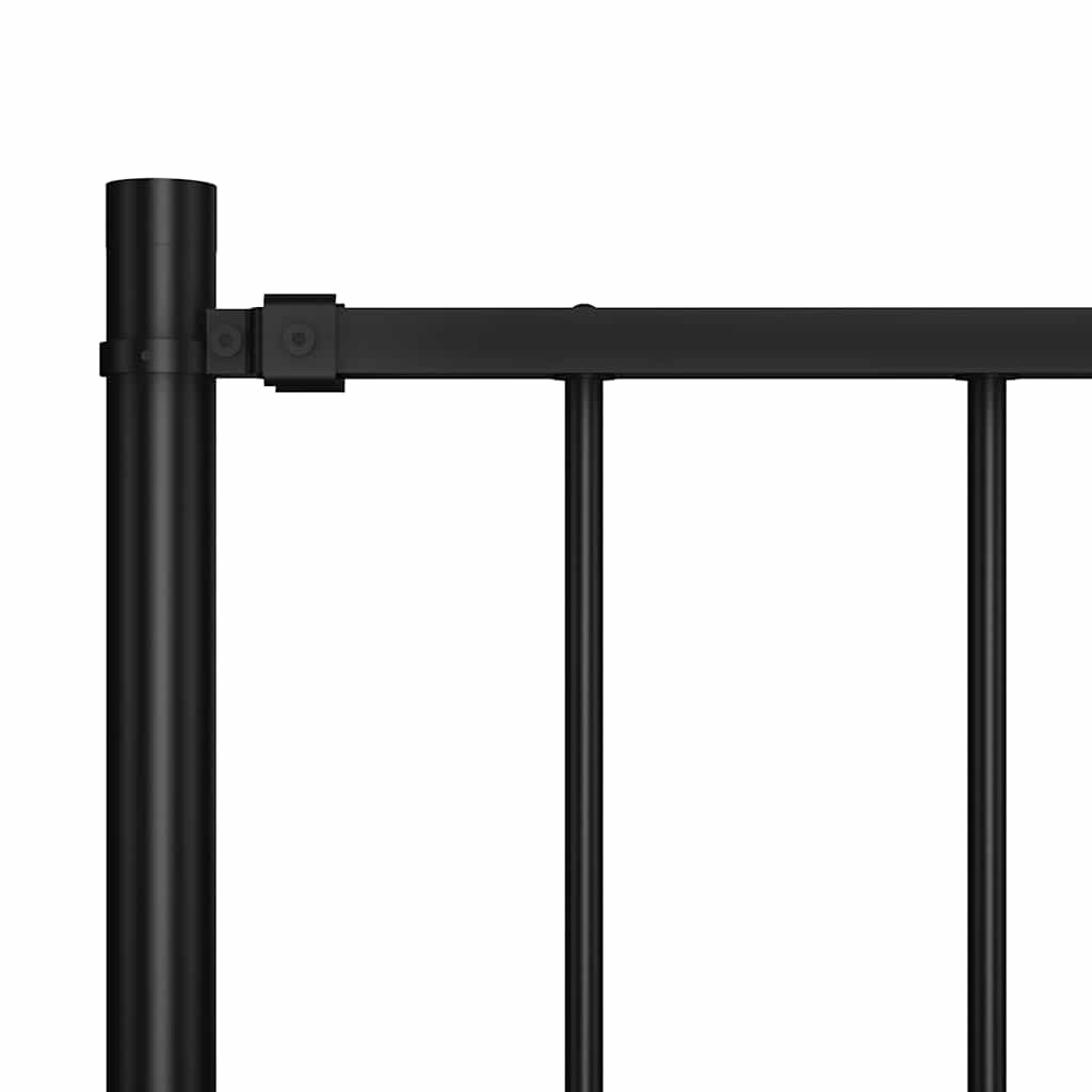 Panneau Vidaxl HEK avec poteaux de 1,7x1,25 m en poudre en acier noir