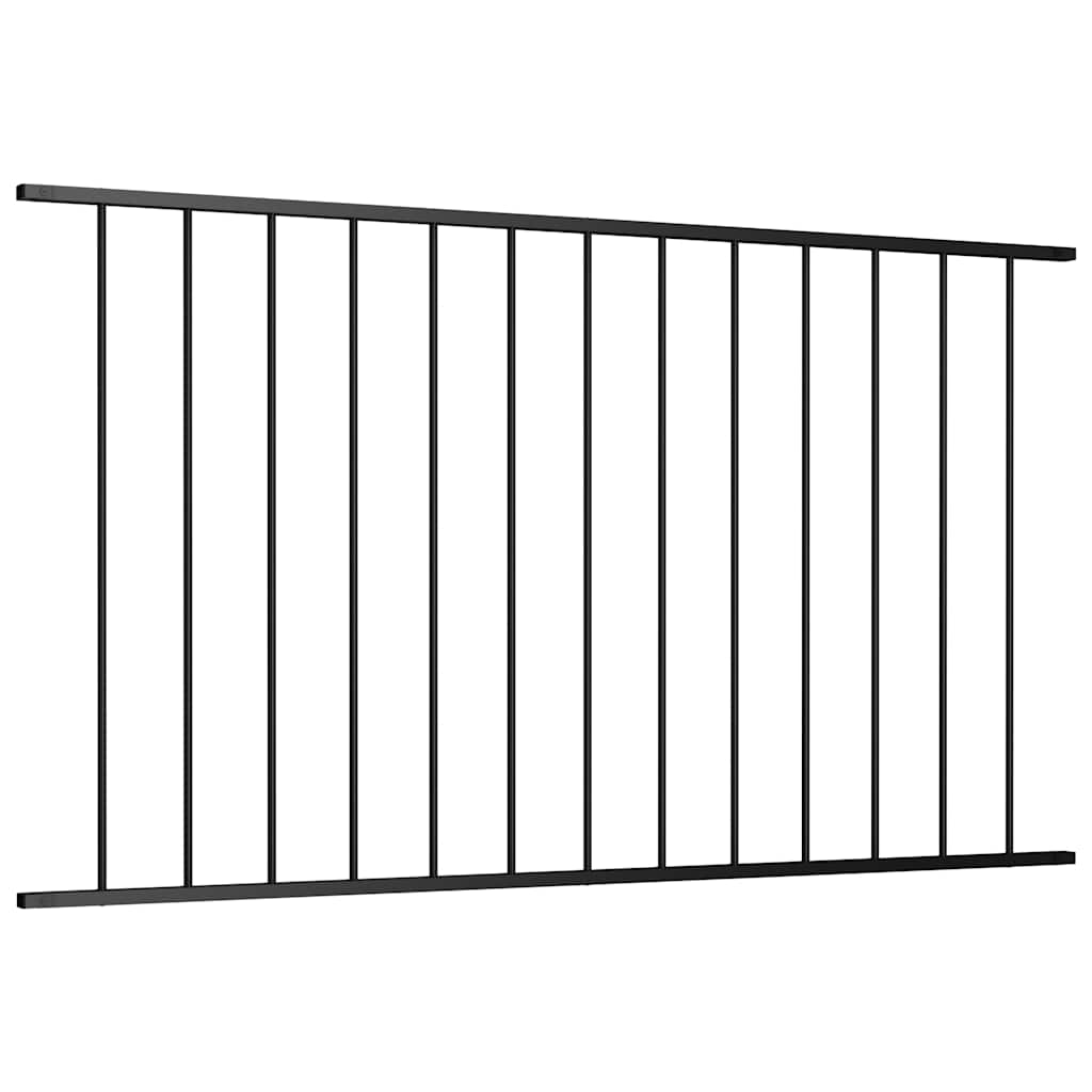 Panneau de clôture Vidaxl Pouile-Shoated Steel 1,7x1 m noir
