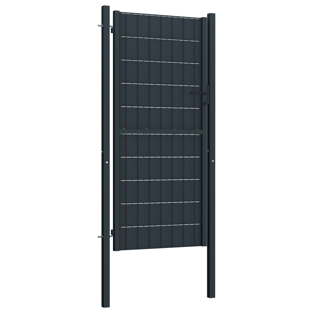 VidaXL Portail 100x164 cm PVC et acier anthracite