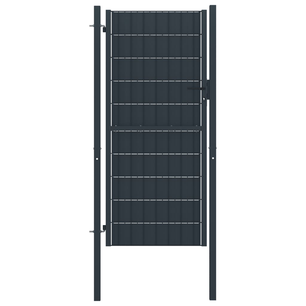VidaXL Portail 100x204 cm PVC et acier anthracite