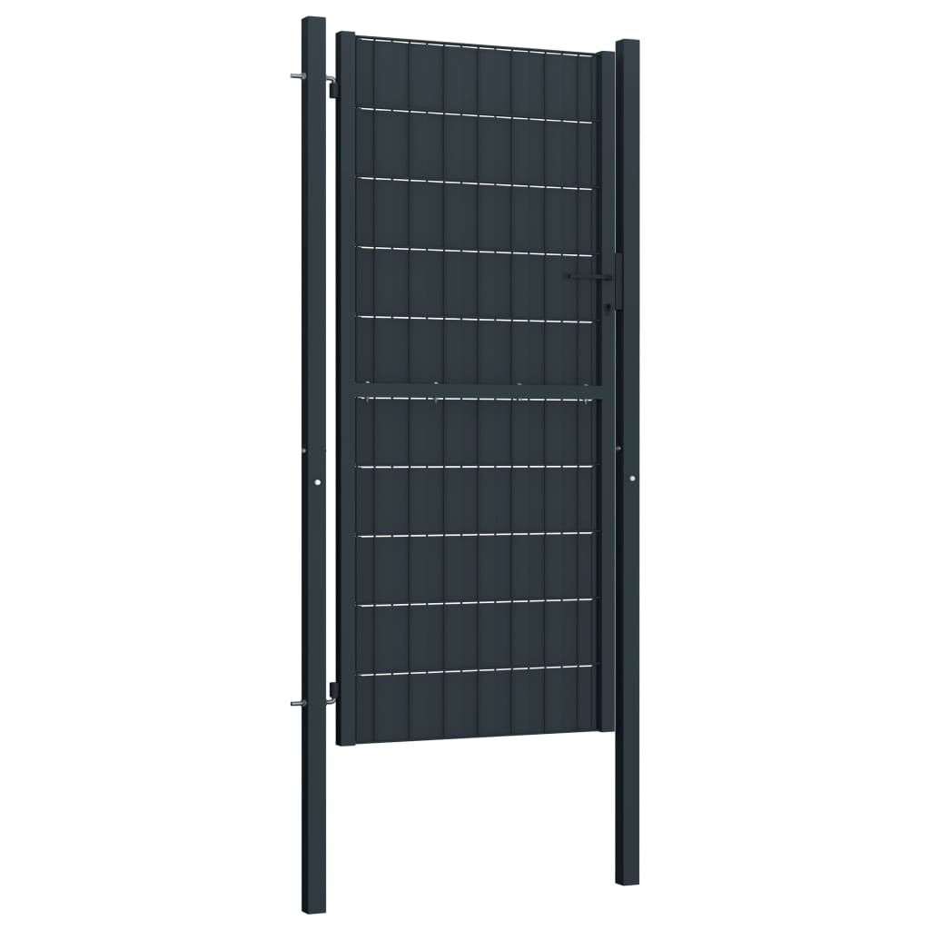 VidaXL Portail 100x204 cm PVC et acier anthracite