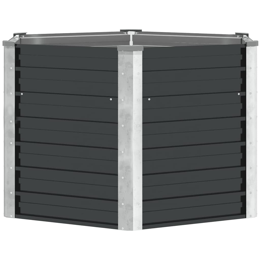 Vidaxl Planter surélevé 129x129x77cm anthracite en acier galvanisé