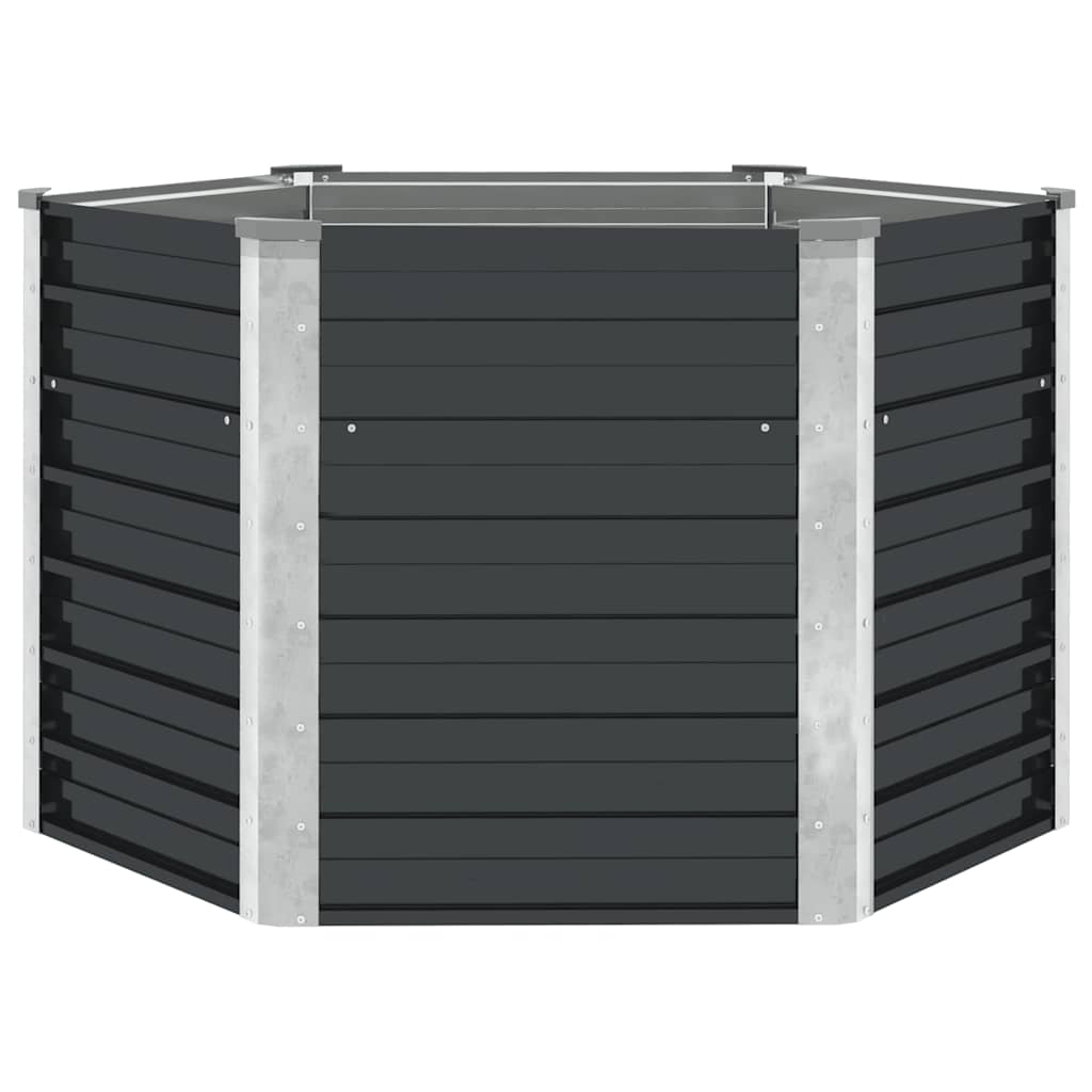 Vidaxl Planter surélevé 129x129x77cm anthracite en acier galvanisé