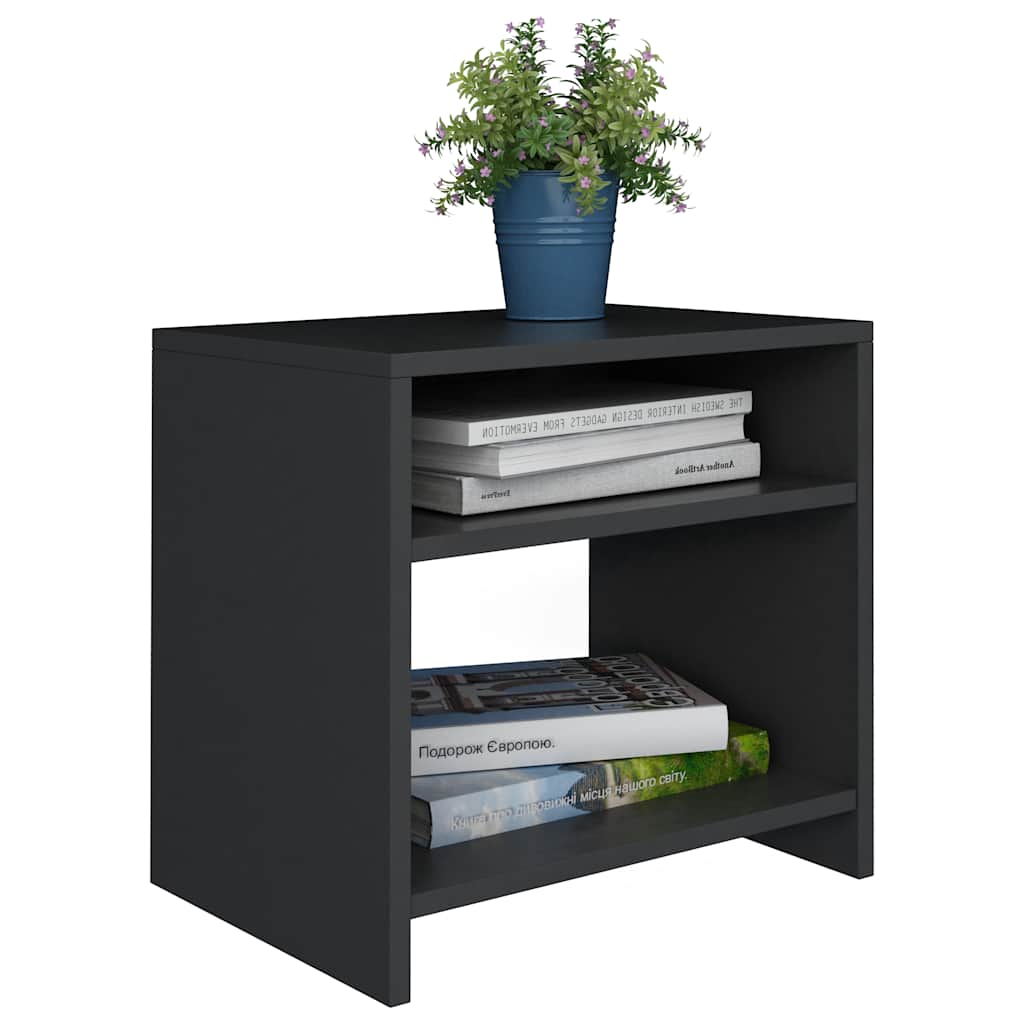 Vidaxl nachtkastjes 2 st 40x30x40 cm bewerkt hout zwart