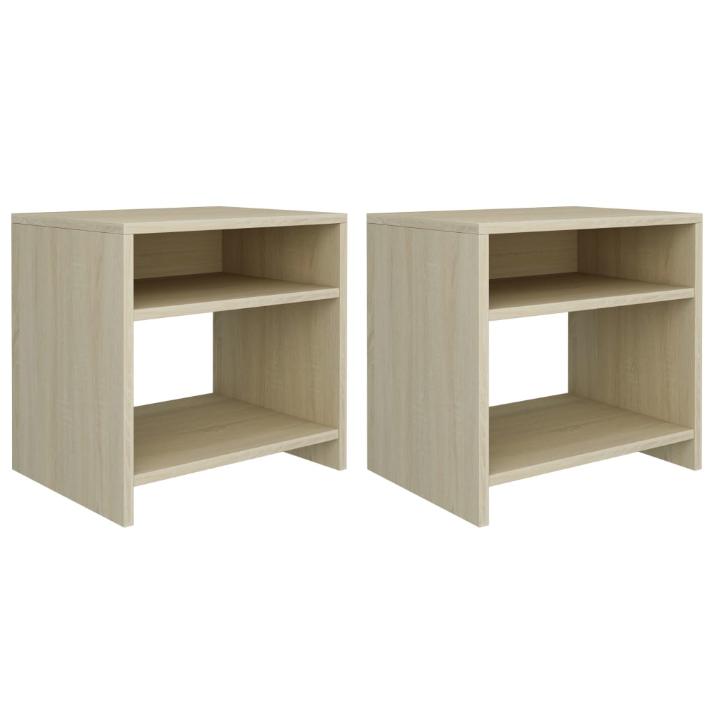 Vidaxl nachtkastjes 2 st 40x30x40 cm bewerkt hout sonoma eikenkleurig