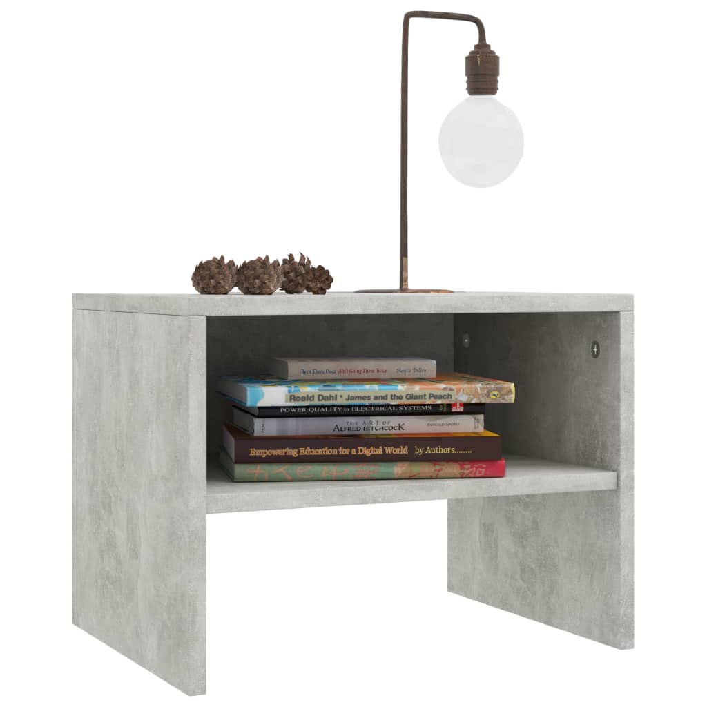 Vidaxl nachtkastjes 2 st 40x30x30 cm bewerkt hout betongrijs
