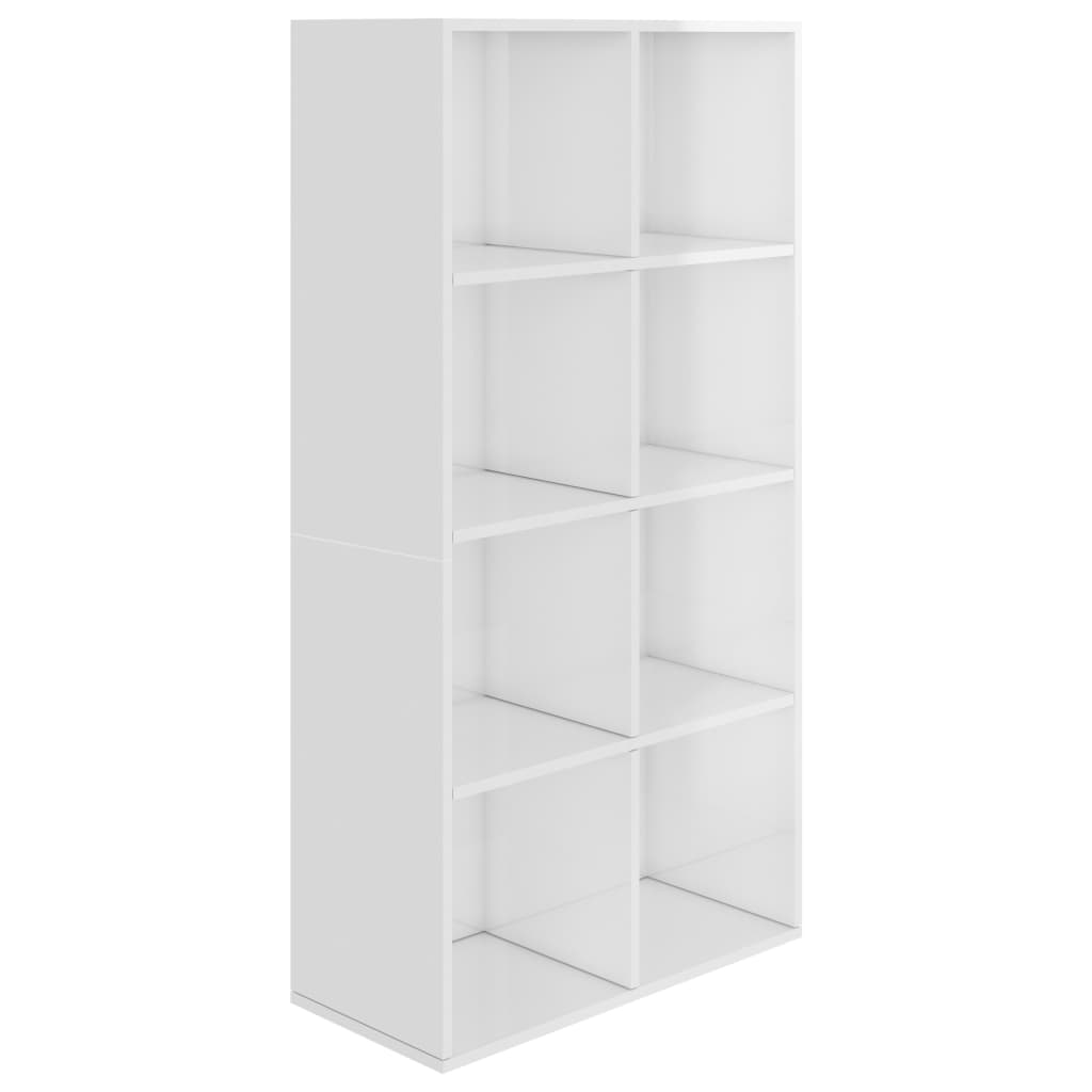 Vidaxl boekenkast dressoir 66x30x130 cm bewerkt hout hoogglans wit