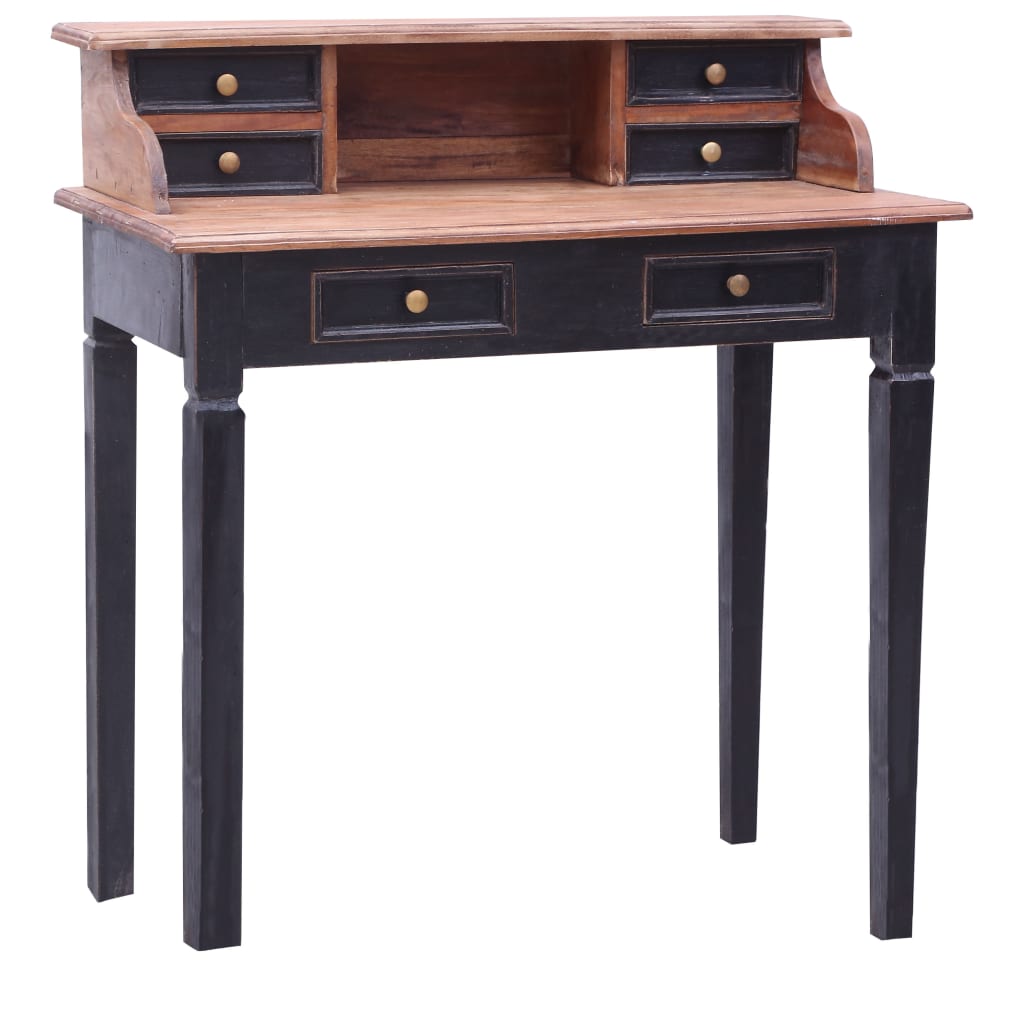 Vidaxl schrijftafel met lades 90x50x101 cm massief mahoniehout