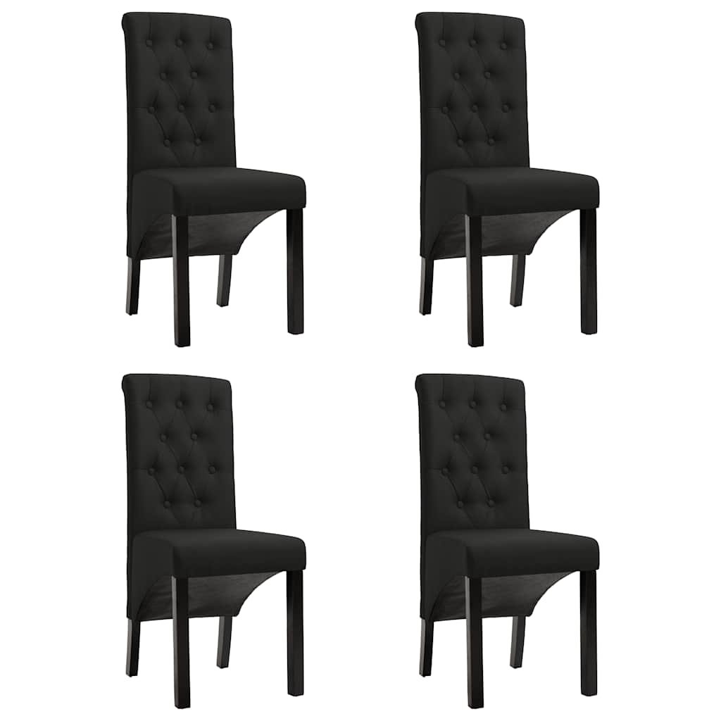 Vidaxl eetkamerstoelen 4 st stof zwart