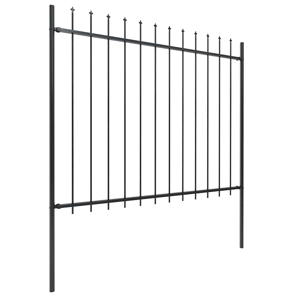 Vidaxl Garden Fence avec Spears Top 3,4x1,5 m en acier noir