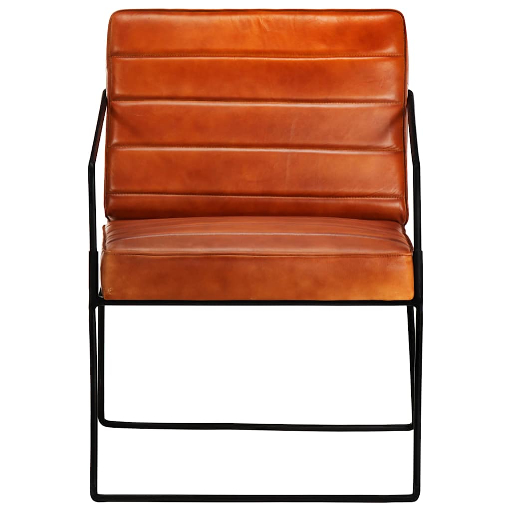 Vidaxl fauteuil echt leer tan