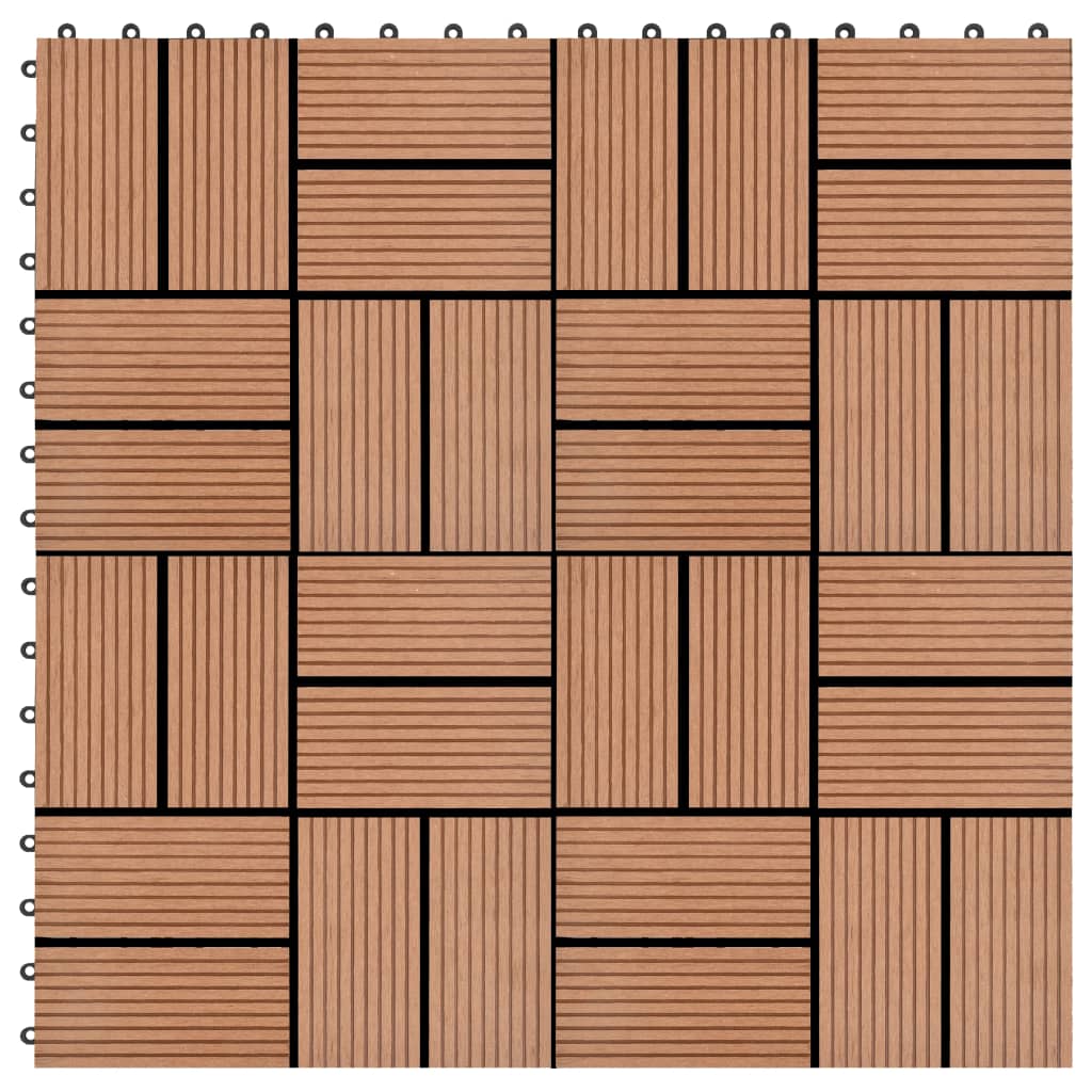 Vidaxl 22 st terrasse carreaux 30x30 cm 2 m² hkc marron