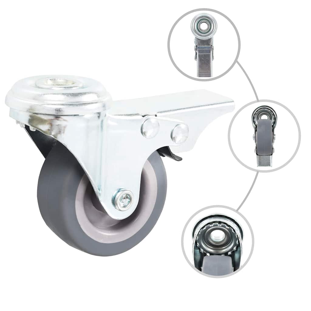 Vidaxl 12 pcs roulettes pivotantes avec trous de boulons 50 mm