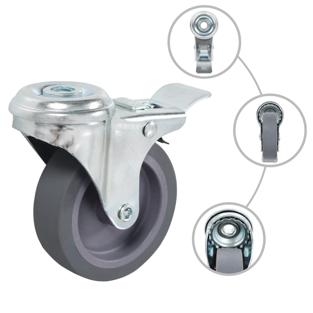 VidaXL 12 pcs Roulettes pivotantes avec trous de boulons 75 mm